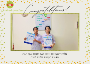 食品加工の技能実習生試験に合格した2名